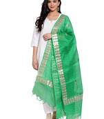 Green Cotton Doriya Gota Patti Work Dupatta