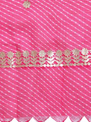 Magenta Cotton Doriya Gota Patti Work Dupatta 4