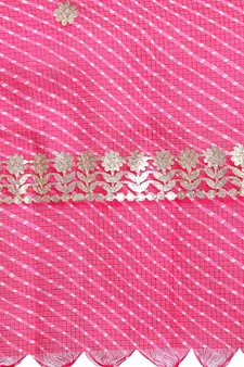 Magenta Cotton Doriya Gota Patti Work Dupatta