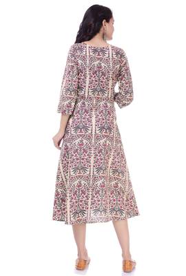 Pink Printed Cotton Anarkali Kurti 2