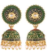 Gold Plated Handmade Enamel Meenakari Traditional Jhumka for Women