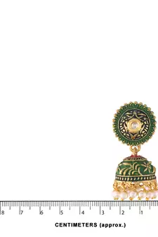 Gold Plated Handmade Enamel Meenakari Traditional Jhumka for Women