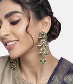 Traditional Gold Plated With Stunning Antique Finish Kundan & Pearl Earrings for Women
