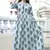 Blue Printed Rayon Flared Kurti
