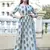 Blue Printed Rayon Flared Kurti