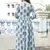Blue Printed Rayon Flared Kurti