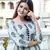Blue Printed Rayon Flared Kurti