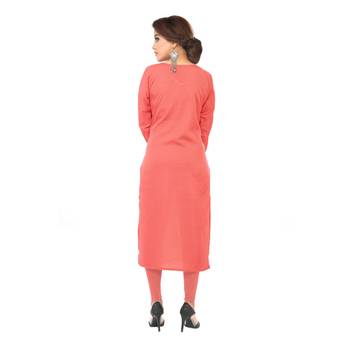 Peach printed crepe ethnic-kurtis 2