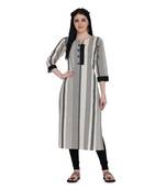 Grey printed cotton ethnic-kurtis