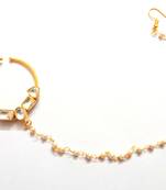 Gold kundan nose-ring