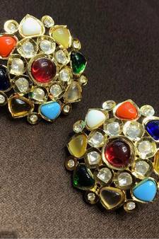 Navratna Wedding Multicolor kundan earrings