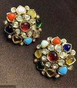 Navratna Wedding Multicolor kundan earrings