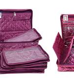 atorakushon Purple Make Up Pouch Jewellery Cosmetic Organizer Necklace Pouches Traveling Kit for Women's set of 2