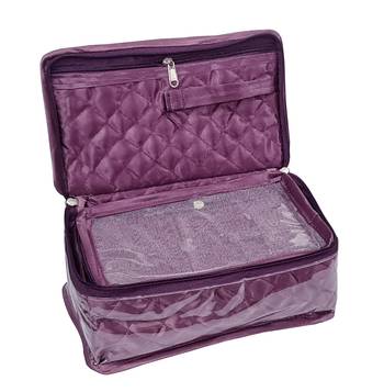 atorakushon Purple Make Up Pouch Jewellery Cosmetic Organizer Necklace Pouches Traveling Kit for Women's set of 2 4