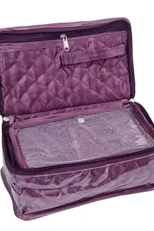 atorakushon Purple Make Up Pouch Jewellery Cosmetic Organizer Necklace Pouches Traveling Kit for Women's set of 2