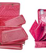 ATORAKUSHON   SATIN PINK MULTIPURPOSE MAKE UP POUCH JEWELLERY COSMETIC ORGANIZER NECKLACE POUCHES TRAVELING KIT set of 2