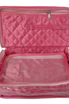 ATORAKUSHON   SATIN PINK MULTIPURPOSE MAKE UP POUCH JEWELLERY COSMETIC ORGANIZER NECKLACE POUCHES TRAVELING KIT set of 2