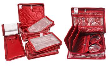 ATORAKUSHON MAROON MAKE UP POUCH JEWELLERY COSMETIC ORGANIZER NECKLACE POUCHES TRAVELING KIT FOR WOMEN'S set of 2 1