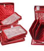 ATORAKUSHON MAROON MAKE UP POUCH JEWELLERY COSMETIC ORGANIZER NECKLACE POUCHES TRAVELING KIT FOR WOMEN'S set of 2