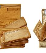 atorakushon Satin Combo Makeup Pouches Cosmetic Necklace Vanity Jewellery Traveling Organizer Storage For Women's gold