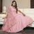 Pink thread embroidery georgette Semi Stitched anarkali salwar