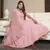 Pink thread embroidery georgette semi stitched anarkali salwar