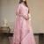 Pink thread embroidery georgette Semi Stitched anarkali salwar