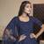 Navy-blue thread embroidery georgette Semi Stitched anarkali salwar