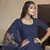 Navy-blue thread embroidery georgette semi stitched anarkali salwar