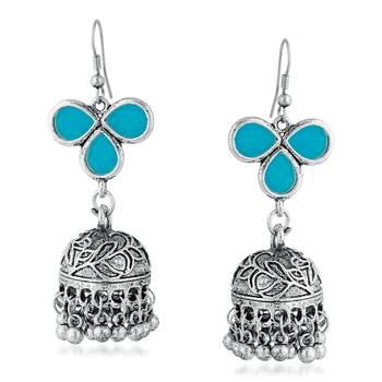 Blue pearl jhumkas 1