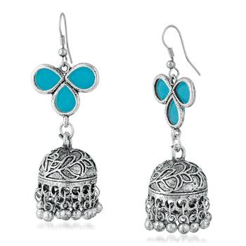 Blue pearl jhumkas 3