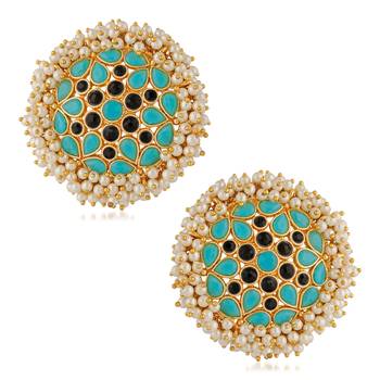 Blue pearl studs 1