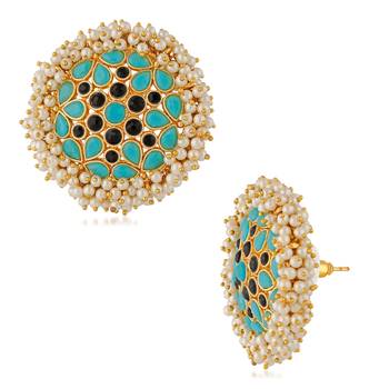 Blue pearl studs 3