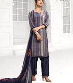 Blue stripes print crepe salwar