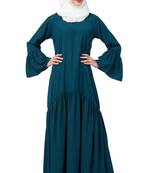 Green MRC Women  A line Designer Frilled abaya