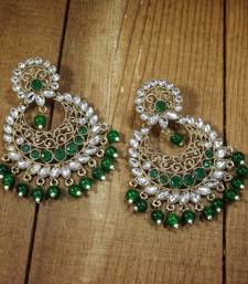 Traditional Gold Plated With Stunning Antique Finish Kundan & Pearl Chandbali Earrings for Women