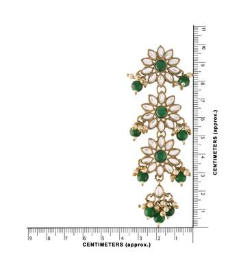 Traditional Gold Plated With Stunning Antique Finish Kundan & Pearl Earrings for Women/Girls  4