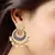 I Jewels Matt Finish Plated Chandbali Handmade Royal Blue Enamel/Meenakari Kundan & Pearl Earrings for Women (E2860BL)