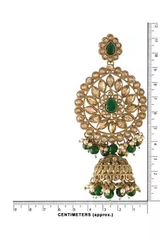 Traditional With Stunning Antique Finish Kundan & Pearl Jhumka Earrings for Women
