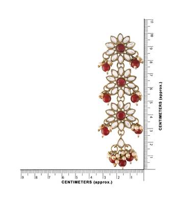 Traditional Gold Plated With Stunning Antique Finish Kundan & Pearl Earrings for Women 5
