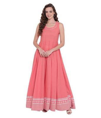 Women Printed Rayon A-line Kurta  (Pink) 2