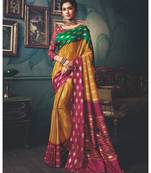 multicolor printed Cotton Silk saree with blouse