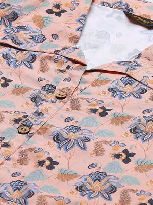 Peach printed rayon kurtas-and-kurtis 4