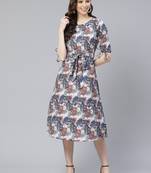 Multicolor printed rayon kurtas-and-kurtis