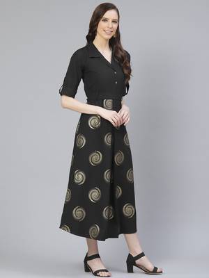 Black printed rayon kurtas-and-kurtis 2