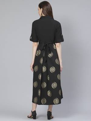 Black printed rayon kurtas-and-kurtis 3