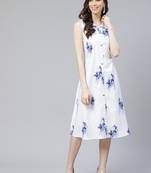 White printed rayon kurtas-and-kurtis