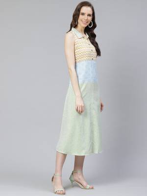 Green printed rayon kurtas-and-kurtis 2