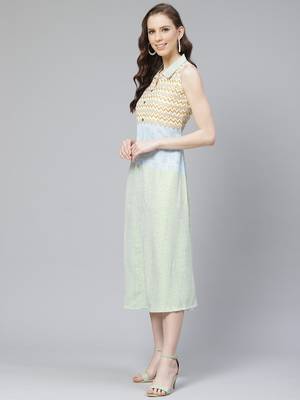 Green printed rayon kurtas-and-kurtis 5