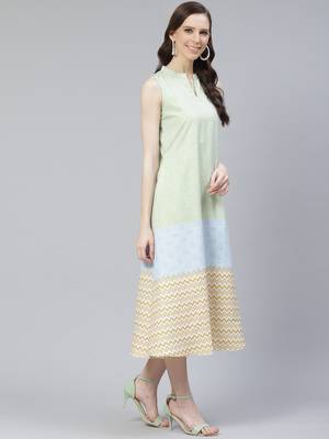 Green printed rayon kurtas-and-kurtis 2